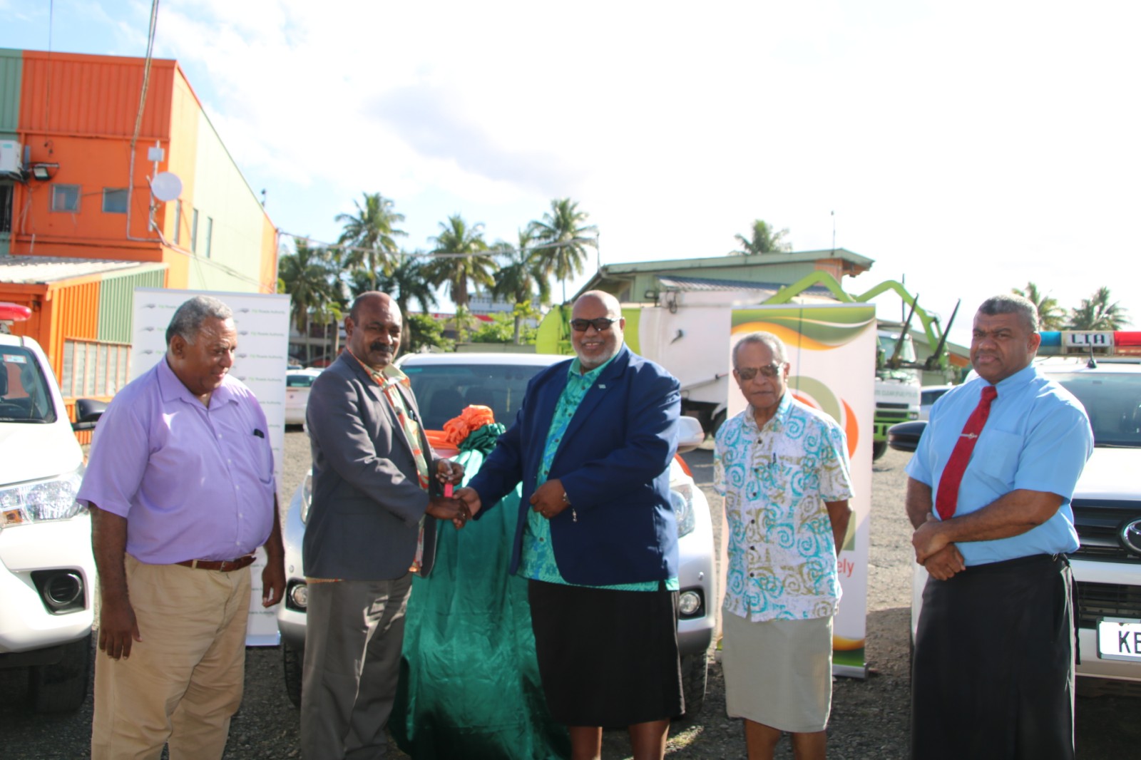 FRA and LTA Board of Directors and Executive Management during the vehicle handover in Valelevu, Nasinu on 20 August 2024. 