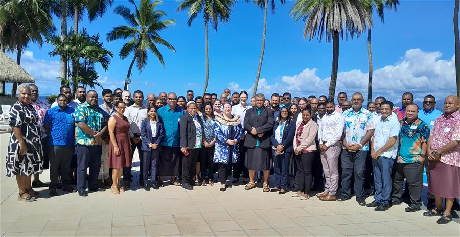 Group Photo of Workshop Participants with US Ambassador to Fiji Marie Damour and LTA CEO Irimaia Rokosawa. Image LTA Group Photo of Workshop Participants with US Ambassador to Fiji Marie Damour and LTA CEO Irimaia Rokosawa. Image LTA
