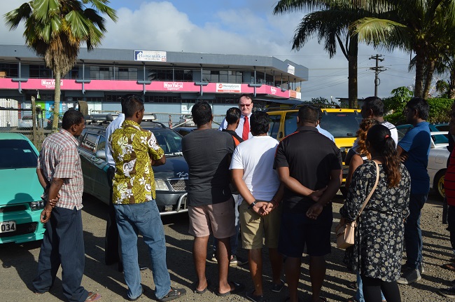 LTA CEO Mr. Samuel Simpson speaking to vehicle owners of impounded vehic...