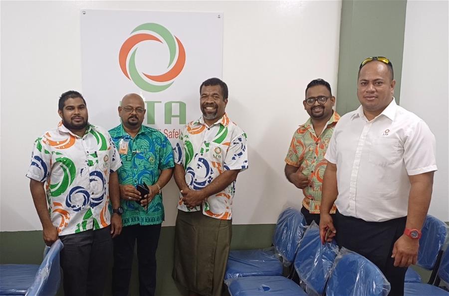 LTA staff members at the newly-opened Levuka branch on Ovalau today. Image LTA